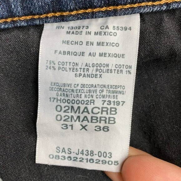 Wrangler O2 Competition Advanced Comfort Mea Dark Wash Straight Leg Jeans 31 - Picture 5 of 16